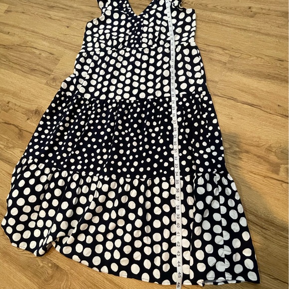NWOT Loft Peasant Maxi Dress - Navy with White Polka Dots - Picture 8 of 8